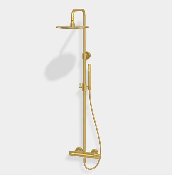 Душевая стойка Fima Carlo Frattini Shower column, X Collection, брашированное золото (F4285T/R256XOS)