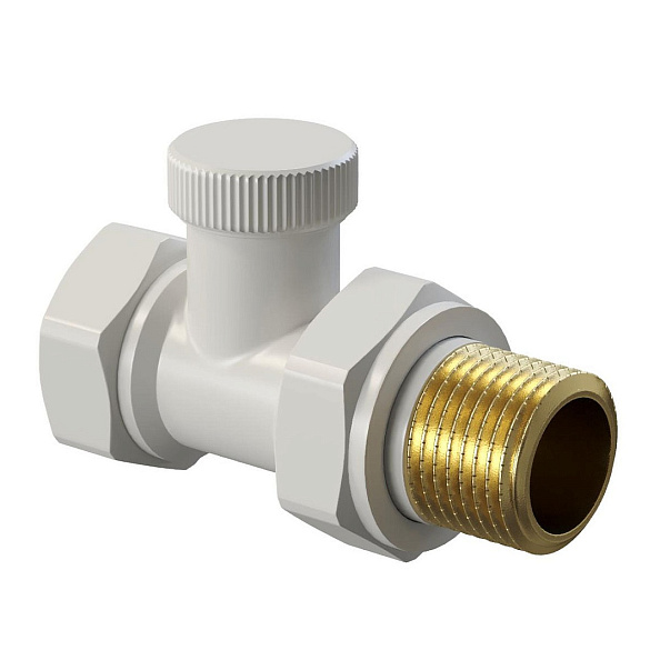 Вентиль на обратную подводку Kohr 1/2" прямой, белый (KLS 0012W0)
