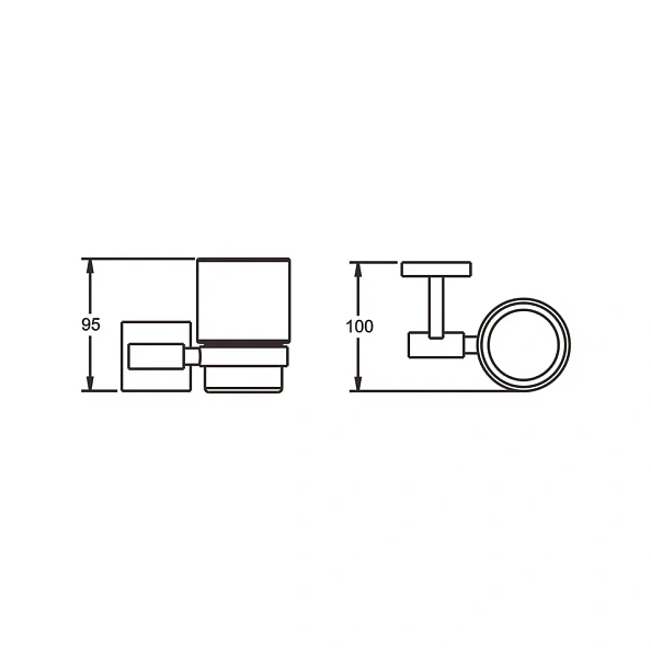 Стакан для ванной комнаты Rose RG3012H, золото/черный
