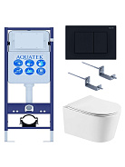 SET AQUATEK ОБЕРОН T-012 4в1 (рама INS-0000017 +крепеж KKI-0000002+ клавиша KDI-0000012+унитаз AQ1365T-00 ОБЕРОН с тонким сиденьем soft-close)