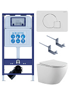 SET AQUATEK ЕВРОПА-066 4в1 (рама AQUATEK INS-0000025 +крепление KKI-0000002 +кнопка KDI-0000066 +унитаз AQ1901-00 +тонкое сиденье sc)