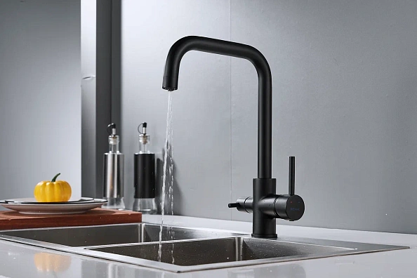 Смеситель для кухни с подключением фильтра Shevanik S228H, черный