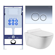 SET AQUATEK ДИВА-018 4в1 (рама AQUATEK Standard INS-0000012+ кркпеж KKI-0000002+клавиша KDI-0000018+унитаз ДИВА AQ2012-00 с тонким сиденьем soft-close