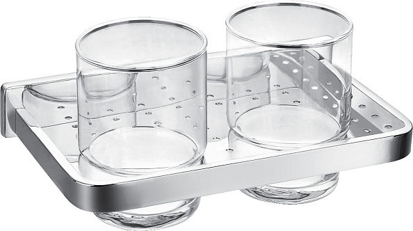 Стакан для зубных щёток двойной Cezares Maxima, хром (CZR-F-8920A)