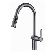 Смеситель для кухни с выдвижным изливом и дисплеем Esko Kitchen K15LEDGM, оружейная сталь