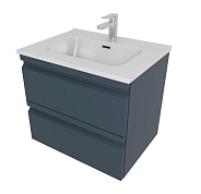 AQ77060-MG Комплект мебели: Тумба 60см ВЕГА с раковиной AQ0460-00, 2 ящика, цвет серый мат