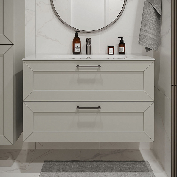 Тумба с раковиной подвесная (100см) Terminus Victoria VIC101002900301O, белый