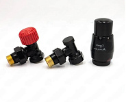 Комплект подключения Vario Term Elegant 1/2" (черный матовый) термостатический угловой (ELGS0224C/FK)