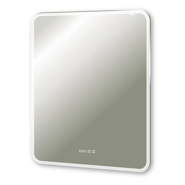 Зеркало Silver Mirrors Стив 800х1000 - 3 вертикальный (двойной подогрев, часы, сенсорный выключатель)