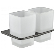 Стакан для ванной комнаты двойной Grocenberg AC0056BG, графит