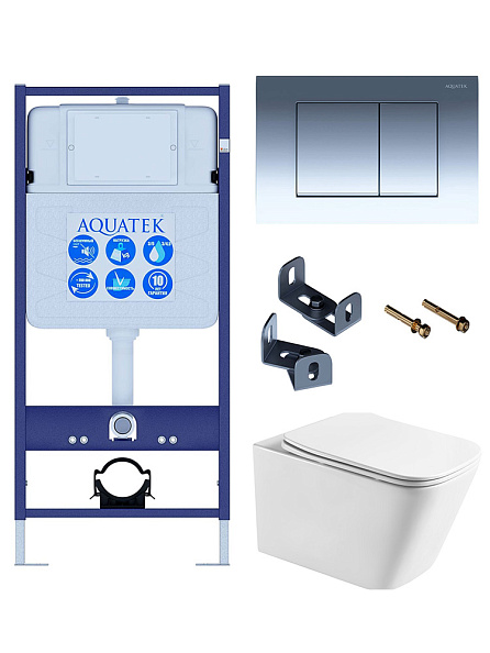 SET ЛИБРА T-010/KKI33 (рама AQUATEK Standard INS-0000012+крепеж KKI-0000033+KDI-0000010+унитаз ЛИБРА AQ1505T-00 с тонким сиденьем soft-close)