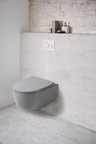 Унитаз подвесной Vincea Evo VT1-34SMG безободковый, цвет серый матовый, ультратонкое soft-close сиденье