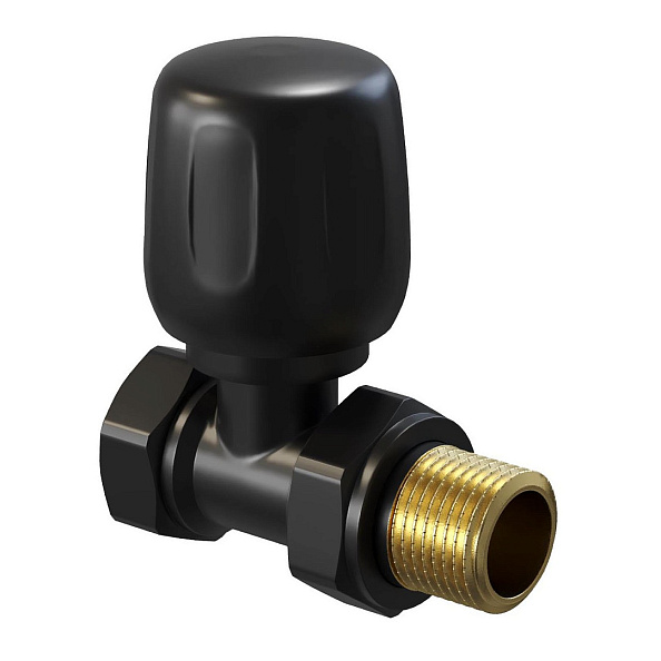 Вентиль ручной регулировки Kohr 1/2" прямой, черный (KMS 0012B)