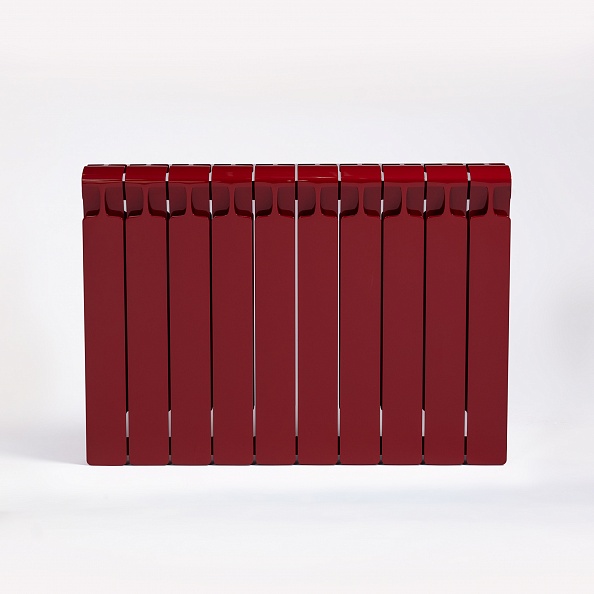 Биметаллический радиатор Rifar Monolit 500, 10 секций Бордо, боковое подключение