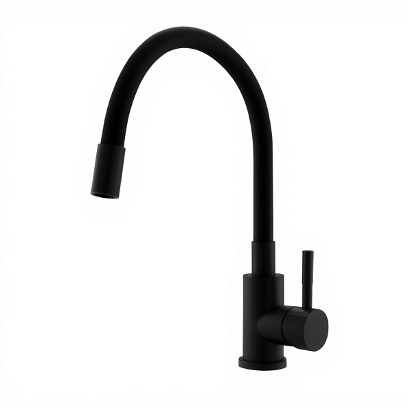 Смеситель для кухни с гибким изливом WesnaArt EKO EKO05-140Black, черный