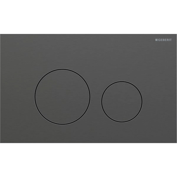 115.628.QD.1 Смывная клавиша Geberit Sigma40 для двойного смыва, круглая: черный хром/шлифованная, легкоочищаемое покрытие