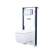 Комплект 3в1: подвесной унитаз, инсталляция и клавиша смыва, IDDIS, BASBR01i73
