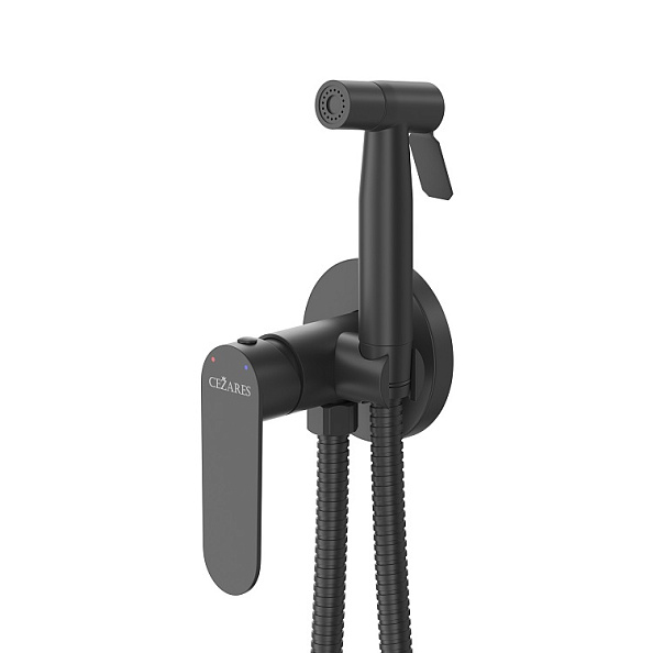 Гигиенический душ со смесителем Cezares Stylus, черный матовый (STYLUS-DIF-NOP)