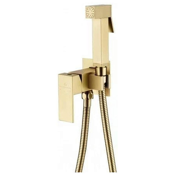 Гигиенический душ со смесителем встраиваемый Grocenberg GB002MG, матовое золото