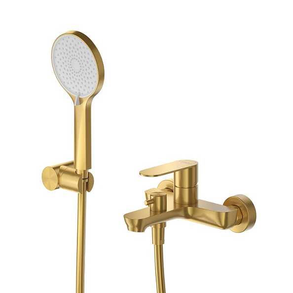 Смеситель для ванны и душа Cezares Stylus, брашированное золото (STYLUS-VD-BORO)