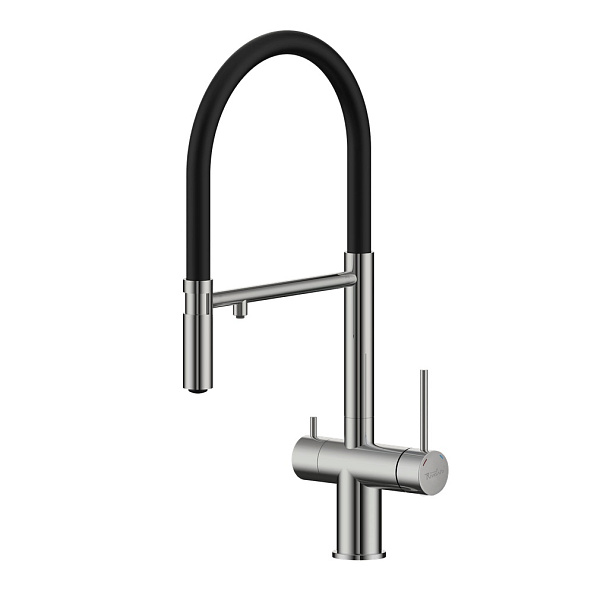 Смеситель для кухни с подключением фильтра Rivelato Adria 1523517, нержавеющая сталь