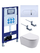 SET AQUATEK ЕВРОПА New-042 4в1 (рама AQUATEK INS-0000025 +крепление KKI-0000002 +кнопка KDI-0000042 +унитаз AQ1106L-00 +тонкое сиденье с механиз)