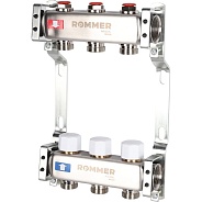 Коллектор Rommer 1"x3/4" на 3 контура с запорными клапанами (нерж. сталь) (RMS-3200-000003)