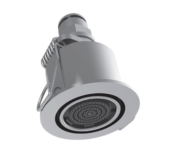 Микродуш Fima Carlo Frattini Waterdot скрытый с пружинным креплением, тип струи-ламинарная (Laminar), никель брашированный (F3710LSN)