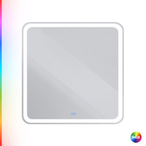 Зеркало со встроенной разноцветной подсветкой Cezares Multicolore, 800x800x30 (CZR-SPC-MC-800-800-RGB-TCH)