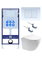 SET AQUATEK ЕВРОПА cm-009 4в1 (рама AQUATEK Standard INS-0000012+крепеж KKI-0000002+клавиша KDI-0000009+унитаз ЕВРОПА AQ1900-00 с тонким сиденьем sc)