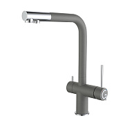 Смеситель для кухни с подключением фильтра Rivelato Lugano 1523513, серый/хром