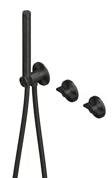 Смеситель для ванны и душа Quadro design Valvola01, на 2 потребителя, золото черное (19 68 ON)