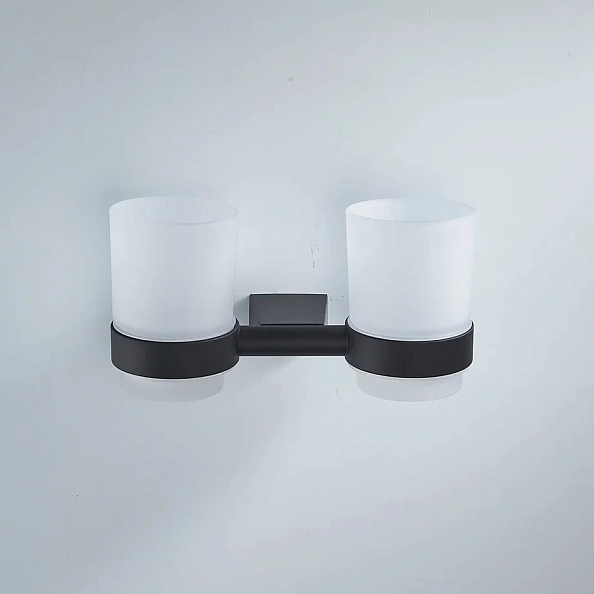 Стакан для ванной комнаты двойной Shevanik SG5722H, черный