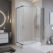 Душевой уголок BelBagno Uno 120x90x195 см, прямоугольный, хром (UNO-195-AH-2-120/90-C-Cr)