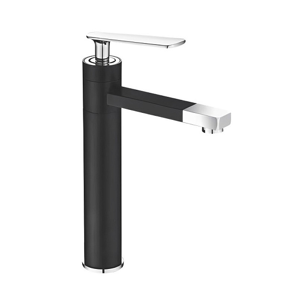 Смеситель для раковины с поворотным носиком Shevanik S6611H, черный/хром