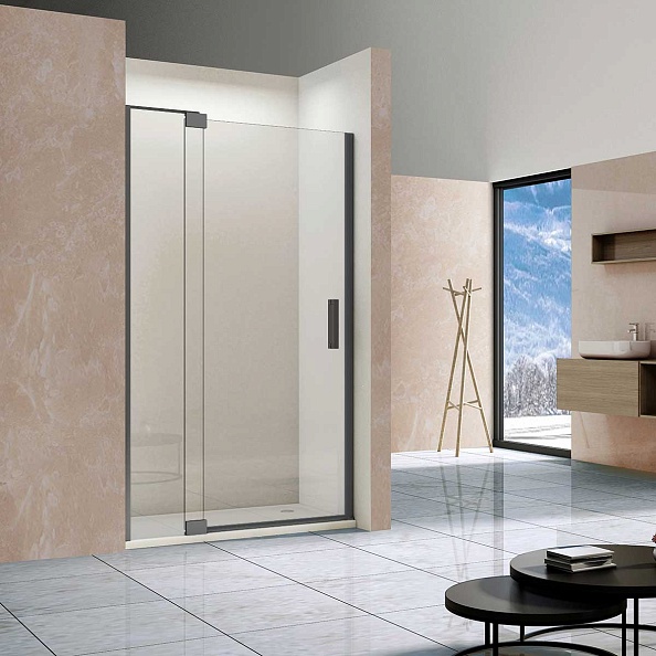 Душевая дверь Vincea Extra (VDP-1E1112CLGM) 1100/1200х2000 мм, вороненая сталь, стекло прозрачное
