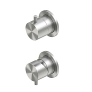 Смеситель для душа Quadro design Source, на 2 потребителя, сталь шлифованная/брашированная (12 47.00 AS)