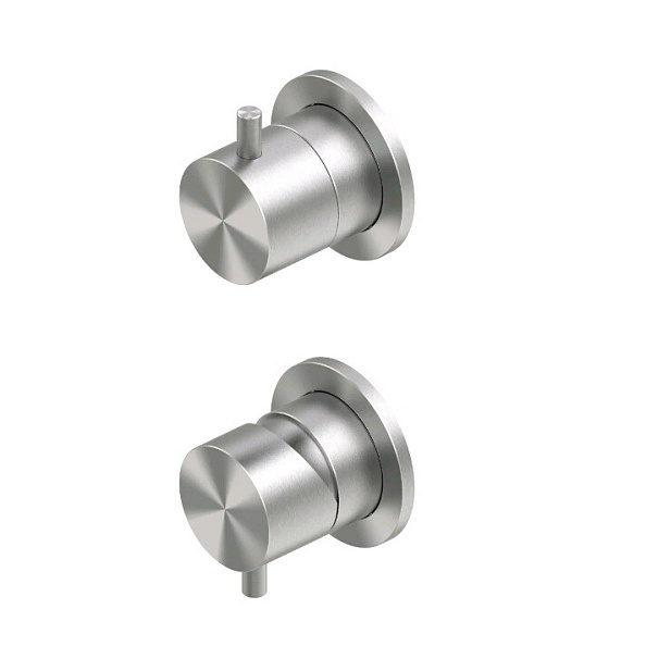 Смеситель для душа Quadro design Source, на 2 потребителя, сталь шлифованная/брашированная (12 47.00 AS)