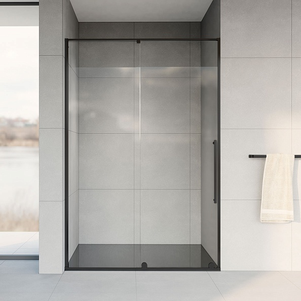 Душевая дверь Vincea Arno (VPS-1A120CLB) 1200х2000 мм, черный, стекло прозрачное