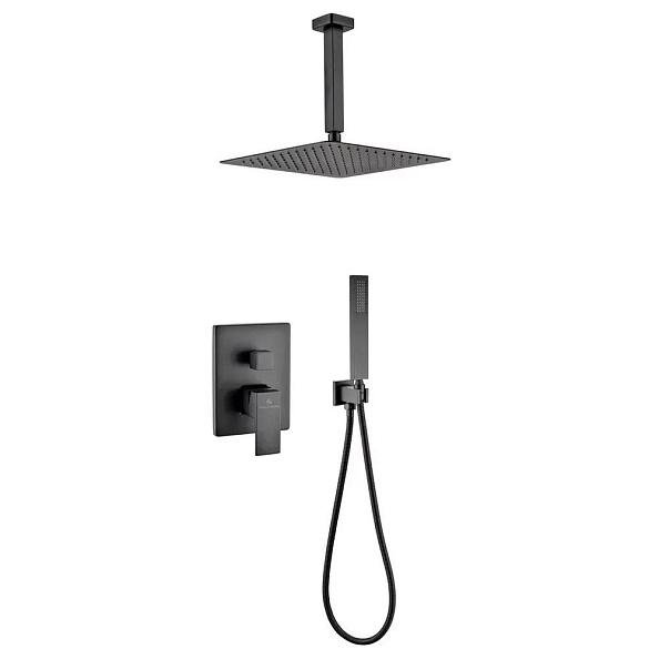 Душевая система встраиваемая (без излива) Grocenberg GB5089BL-4, черный