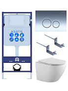 SET AQUATEK ЕВРОПА-018 4в1 (рама AQUATEK Standard INS-0000012 с клавишей KDI-0000018 и крепежом KKI-0000002+унитаз AQ1901-00 с тонким сиденьем sc)