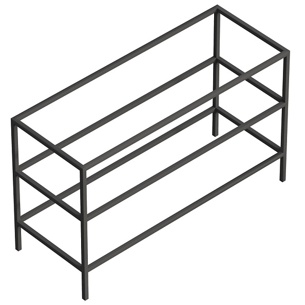 Металлический двухъярусный сварной каркас под раковину Cezares Cadro 1200х460х730, Черный (CADRO-120/46/73-2C-PIA-MET-ST)