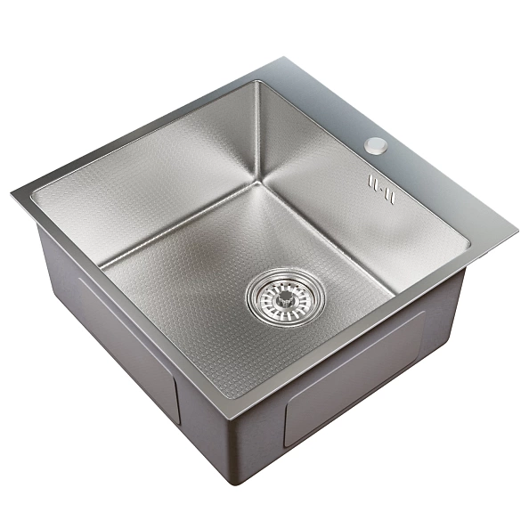 Мойка настол.монтаж 50х50 (3,0) вып 3 1/2  MIXLINE PRO 20см с сифоном (сатин НАНО)