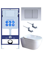 SET AQUATEK ПОЛАРИС (рама AQUATEK Standard INS-0000012+унитаз ПОЛАРИС AQ0700-01 с тонким сиденьем soft-close+ крепеж KKI-0000002 +панель KDI-0000011)