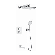 Душевая система с термостатом встраиваемая Rose R1595F, белый/хром