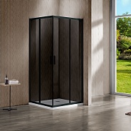 Душевой уголок Vincea Garda (VSS-1G9012CGB) 1200х900 мм, черный, стекло тонированное