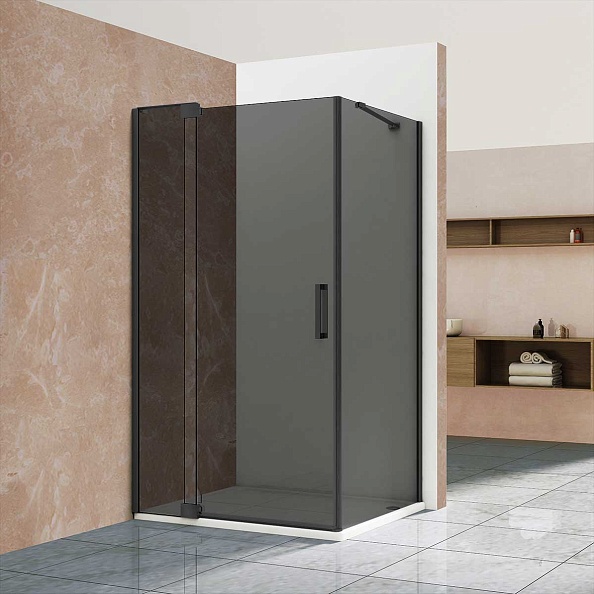 Душевой уголок Vincea Extra (VSR-1E809090CGB) 800/900х900 мм, черный, стекло тонированное