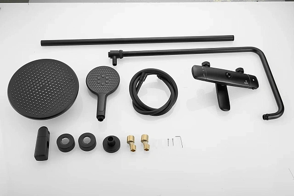 Душевая система с термостатом Rose R3996H, черный
