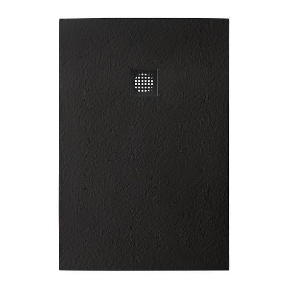 Душевой поддон из искусственного мрамора в комплекте с сифоном BelBagno Uno 1200х800 мм, черный матовый (TRAY-MR-UNO-AH-120/80-35-NERO-NO)