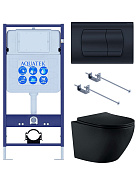 SET AQUATEK ЕВРОПА MB-049 4в1 (рама AQUATEK Standard INS-0000012+KKI-0000001+KDI-0000049+унитаз ЕВРОПА AQ1901-MB с тонким сиденьем soft-close)
